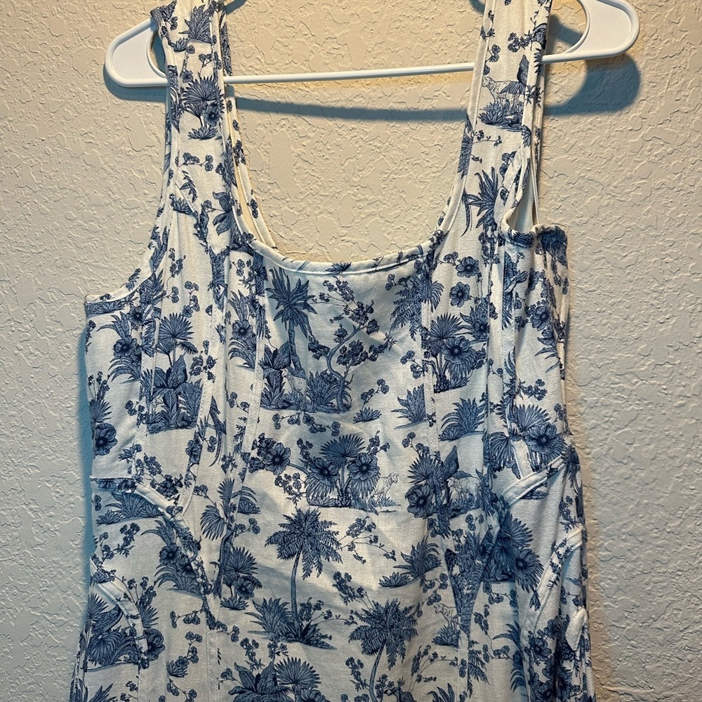 House of Harlow 1960 White and Blue Patterned Midi Dress - Picture 5 of 10